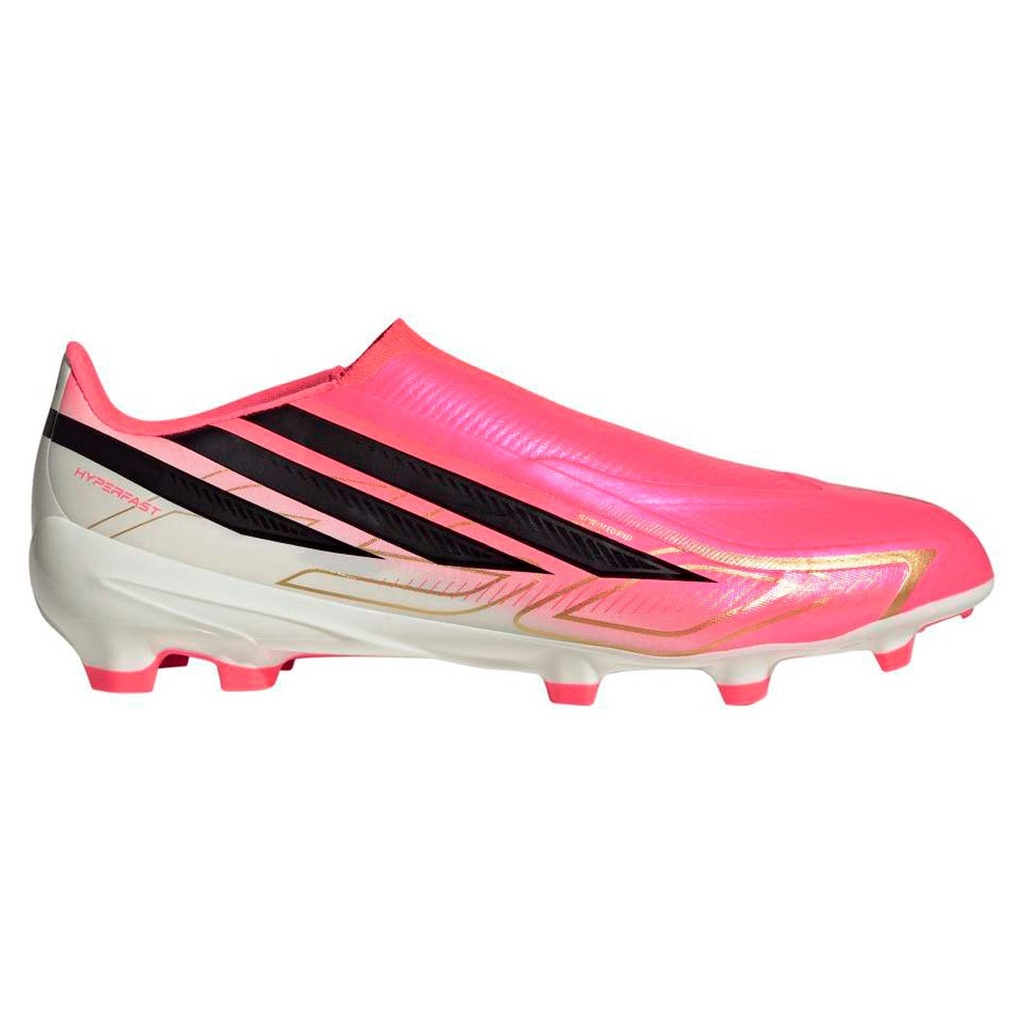 Adidas F50 Hyperfast League Laceless FG Firm Ground Soccer Cleat Solar Turbo/Core Black/Gold Metallic (4)