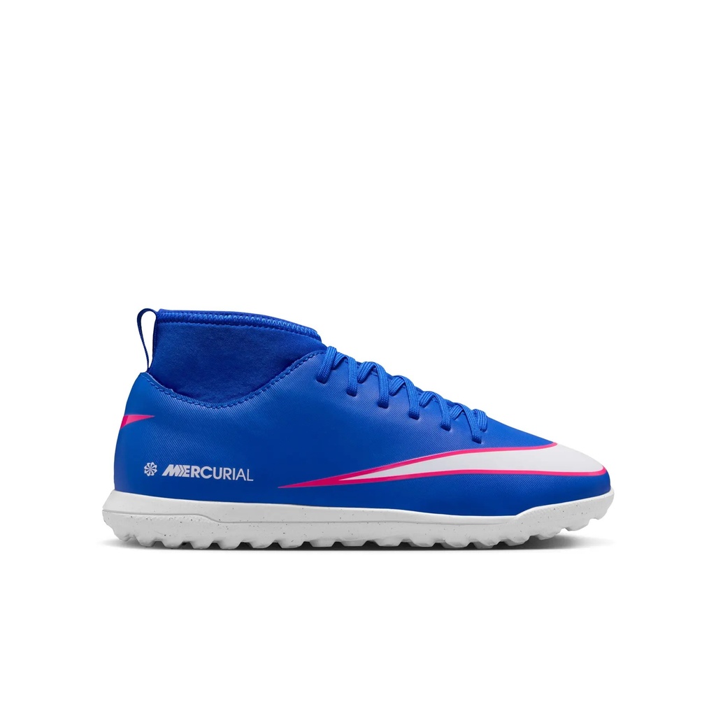 Nike Junior Zoom Mercurial Superfly 10 Club TF Turf Soccer Cleat Racer Blue/White