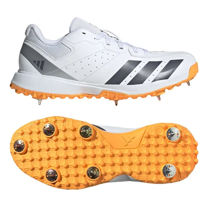 Adidas Howzatt Spike Cricket Shoes - 2026 White Aurora Onix Lucid Tangerine