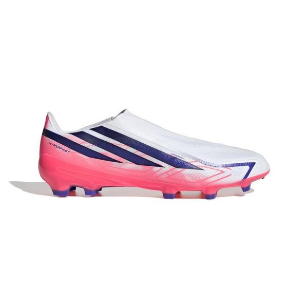 Adidas F50 Hyperfast League Laceless FG Firm Ground Soccer Cleat White/Solar Purple/Solar Turbo (6)