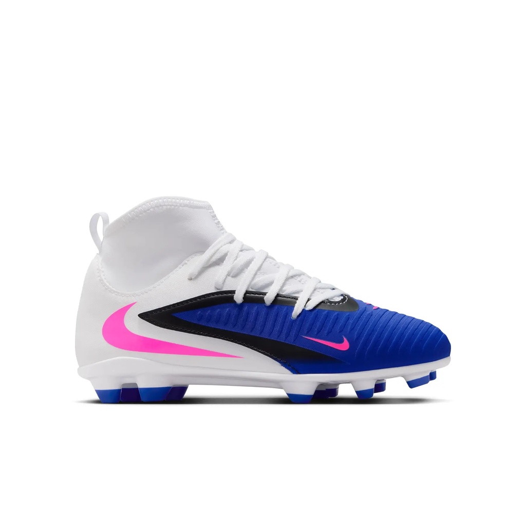 Nike Junior Phantom 6 High Club FG/MG Firm Ground Soccer Cleat Racer Blue/Pink Blast/White (1)
