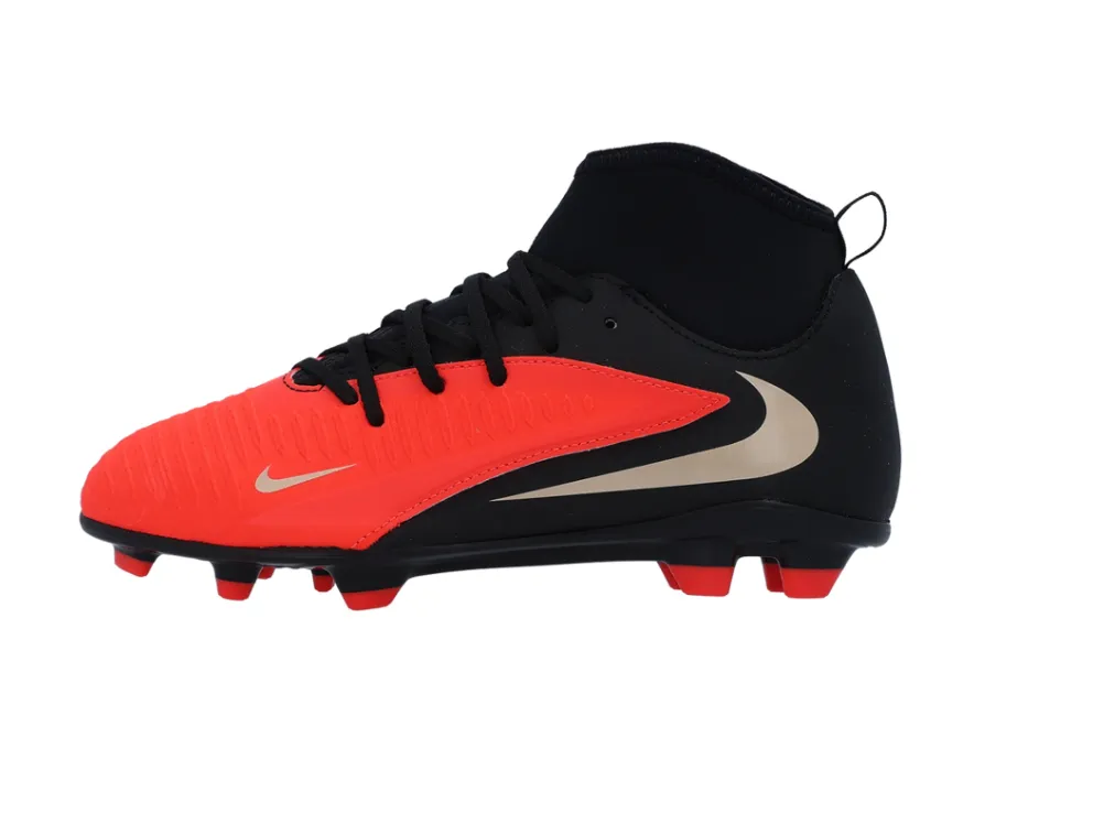 Nike Junior Phantom 6 High Club FG/MG Firm Ground  Bright Crimson Black Soccer Cleat