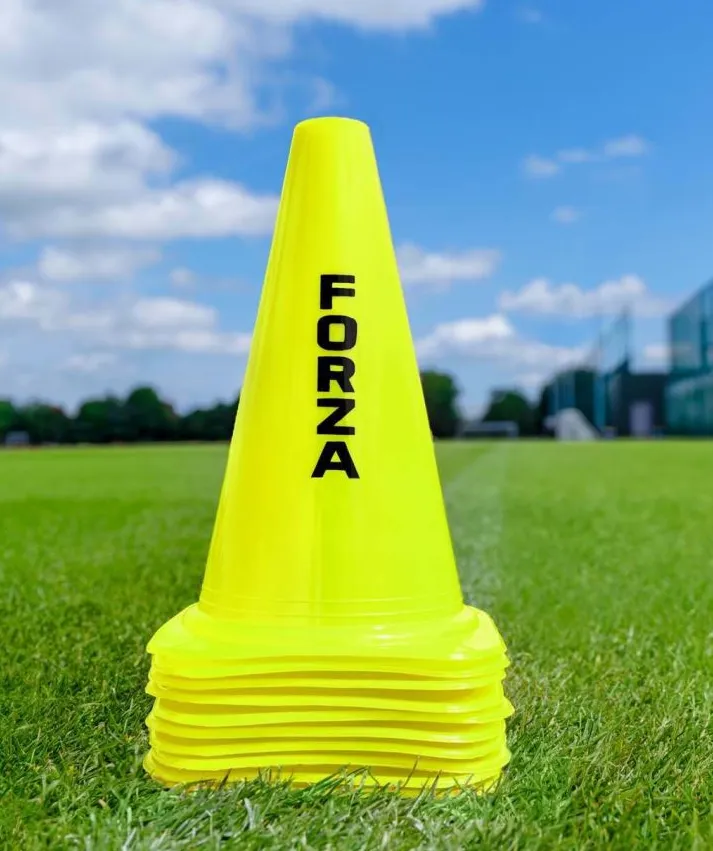 9" FORZA Football Training Marker Cones Fluro Yellow Single